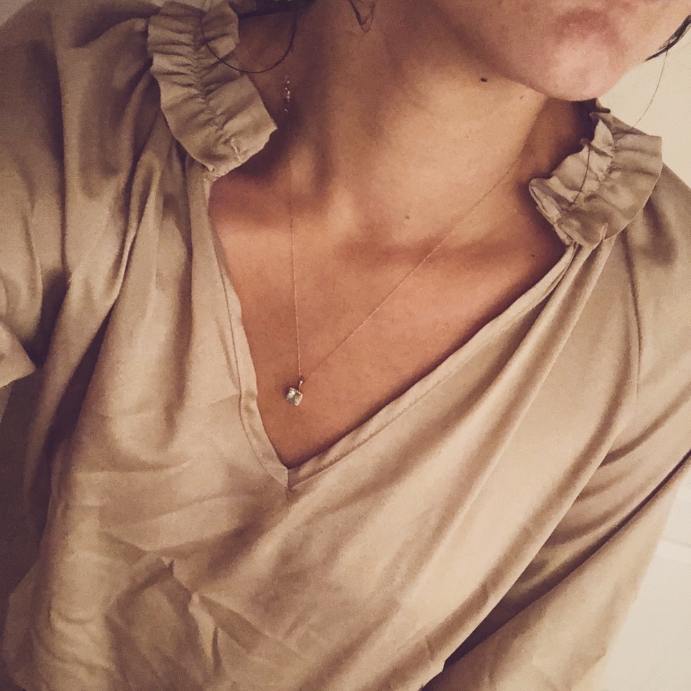 Fab’rik Golden Tan Ruffle Collared Shirt